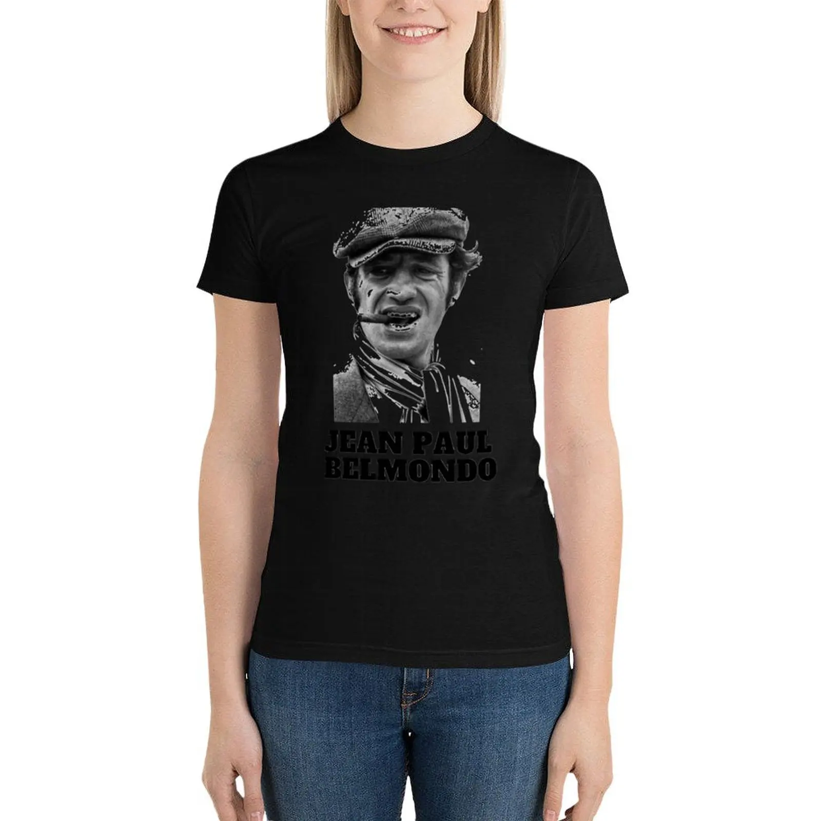 Jean Paul Belmondo T-Shirt Short sleeve tee cute clothes Aesthetic clothing black t shirts for Women