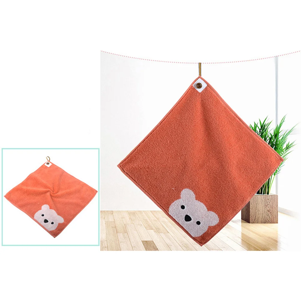

Square Cotton Hanging Towel Bright Red Soft Absorbent Quick-Dry Face Hair Bath Washcloth Kitchen Bathroom
