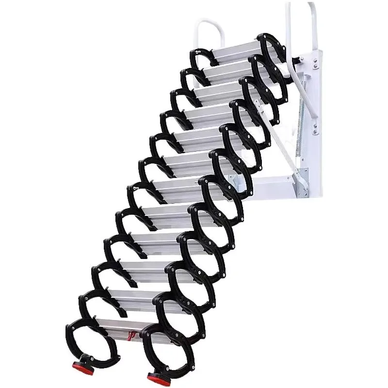 Customized Escalera Foldable Attic Ladder Aluminium Folding Attic Ladder Attic Telescopic Ladder for European CE Standar