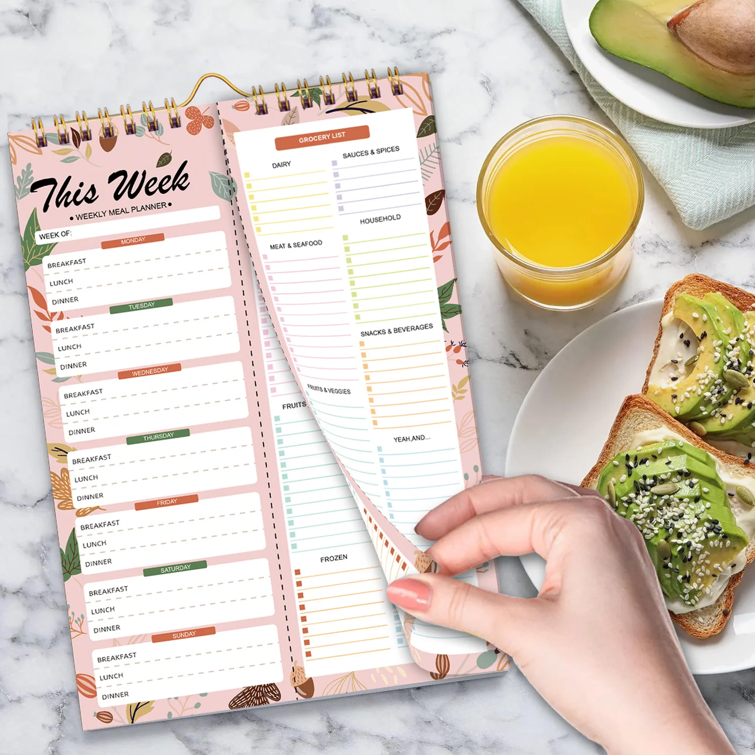 A5 Spiral Tear‑Off Notebook In - Meal Plan Notepad 评论和价格