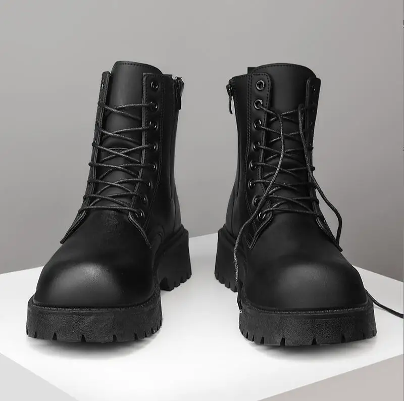 أحذية الخريف الرجالية غير الرسمية للفصول الأربعة أحذية جلدية عالية الجودة للرجال أحذية خارجية بنعل سميك مانعة للانزلاق