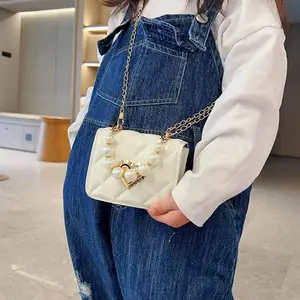 Kadınlar için şık çanta tek omuz, metal zincir ayrılabilir, sahte inci kayış, altın, aşk, kalp, genç, gençlik Bir bavuldaki en iyi 10 satış perolas-no. 10