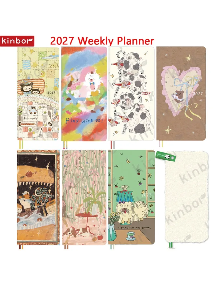 NOWE Notatniki Kinbor Weeks Plan 2027, 52g Papier Bachuan, Miesięczne, Cienkie Kalendarze, Listy Zadań do Prowadzenia Dziennika, Planowania i Kolekcjonowania — zdjęcie produktu 7