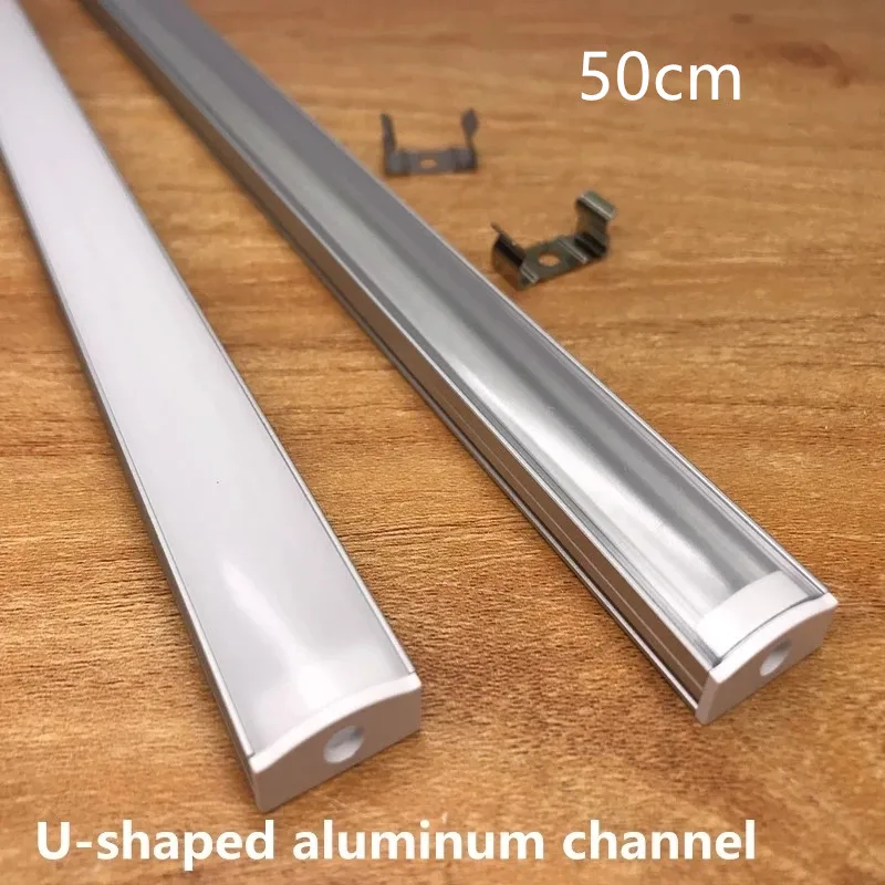 1-30 шт./лот 50 см Perfil Aluminio светодиодный угловой держатель канала из алюминиевого профиля для светодиодной ленты, барная лампа для шкафа, кухонный шкаф Похожие на AliExpress