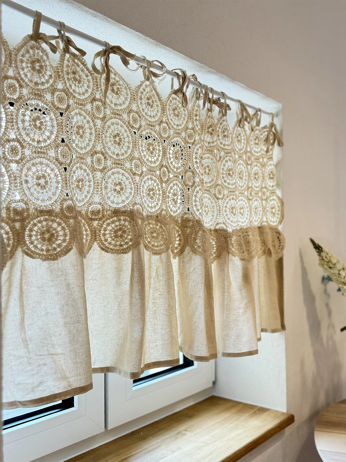 

Декоративная подхватка для штор ручной работы в стиле американского кантри, без сверления, для льняных штор