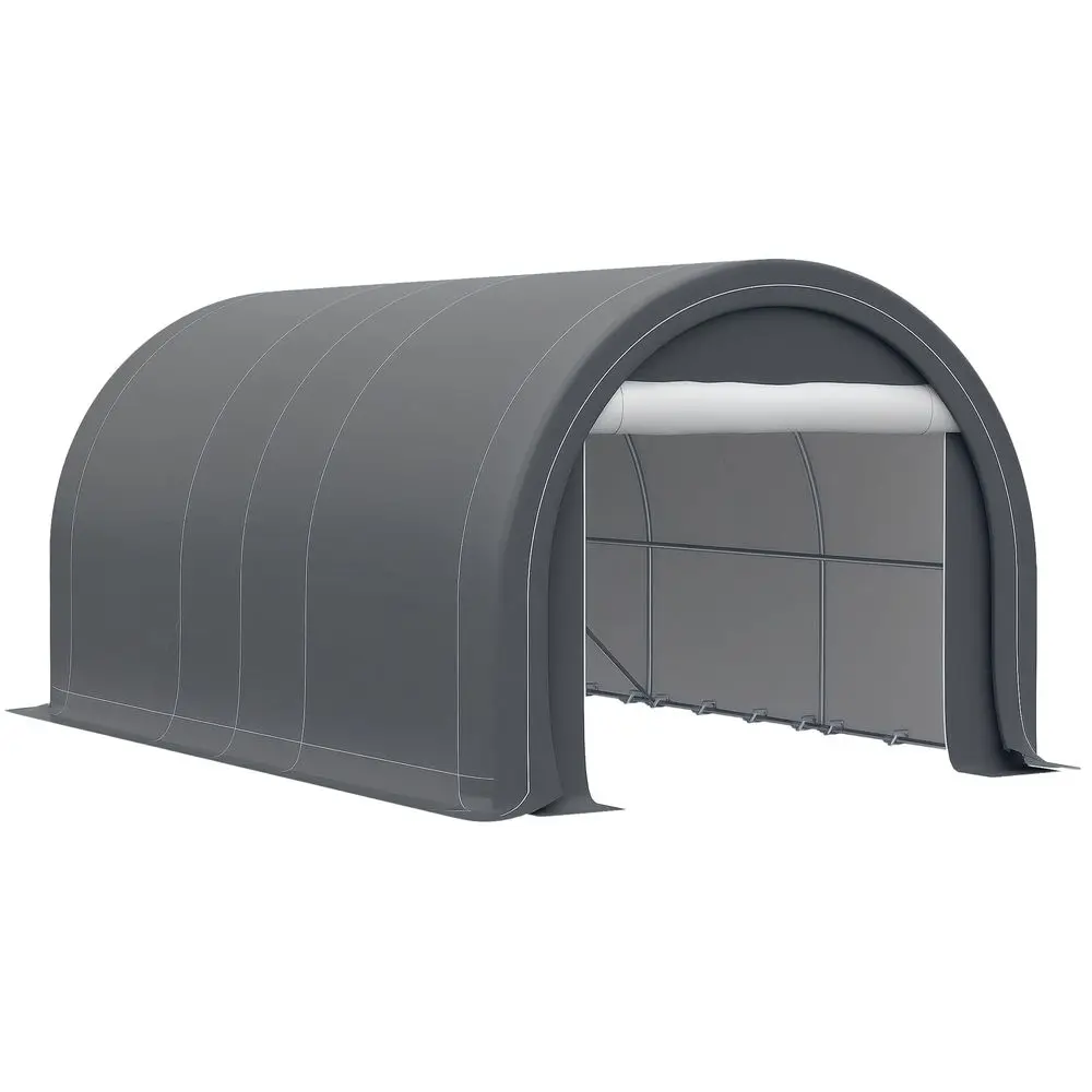 

10 x 16 Carport, Heavy Duty Portable Garage Storage Tent with Large Zippered Door, AntiUV PE Canopy Cover for Car, Truck, Boat,