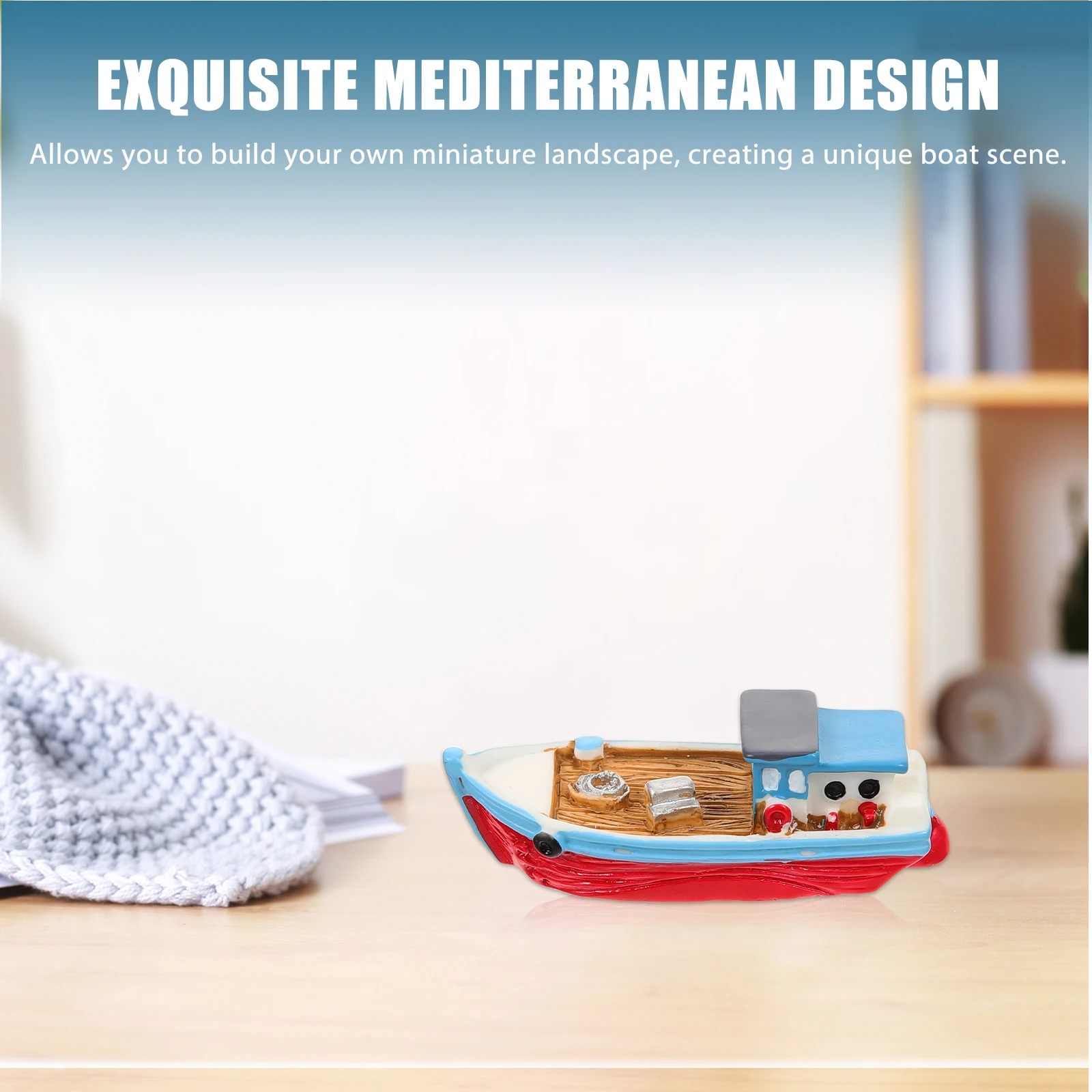 

Мини-лодочка в средиземноморском стиле, декор «сделай сам», миниатюрный пейзаж для настольного шкафа, миниатюрный декор для лодки, аксессуары для песочного стола