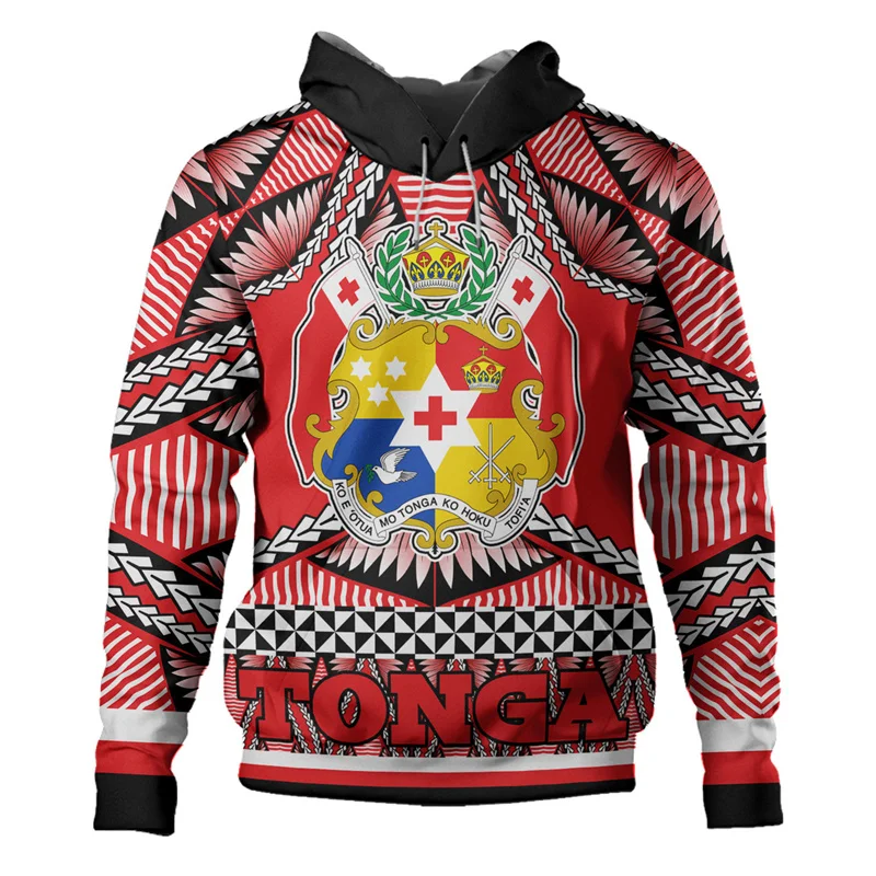 

New 3D Coat Of Arms Tapa Tonga National Day Tonga Polynesian Printing Hoodies For Men Children Fashion Hooded Hoody Top Pullover