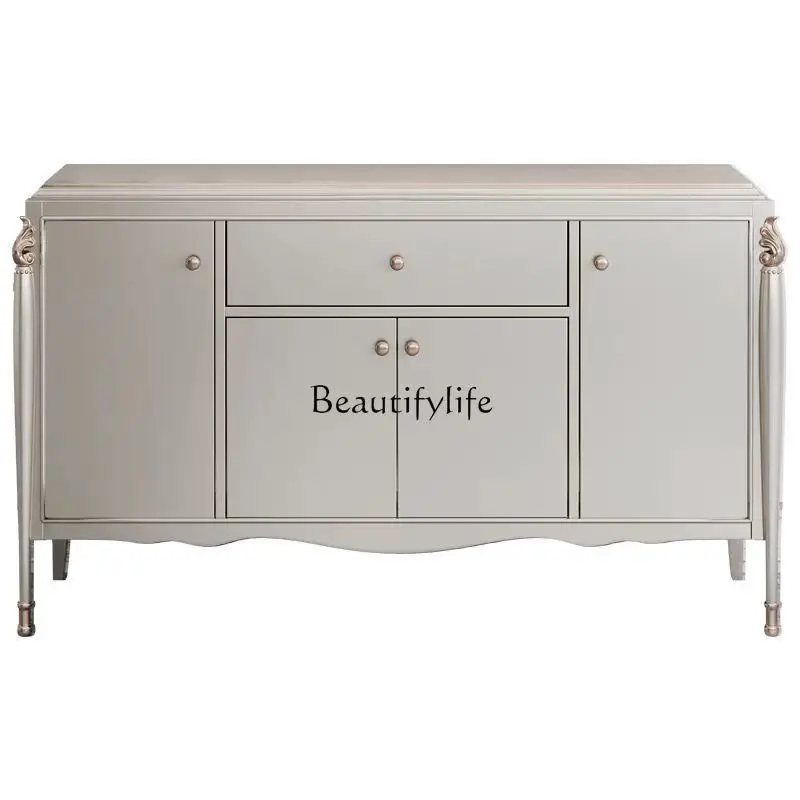 

American solid wood light luxury style entryway cabinet modern living room sideboard solid wood