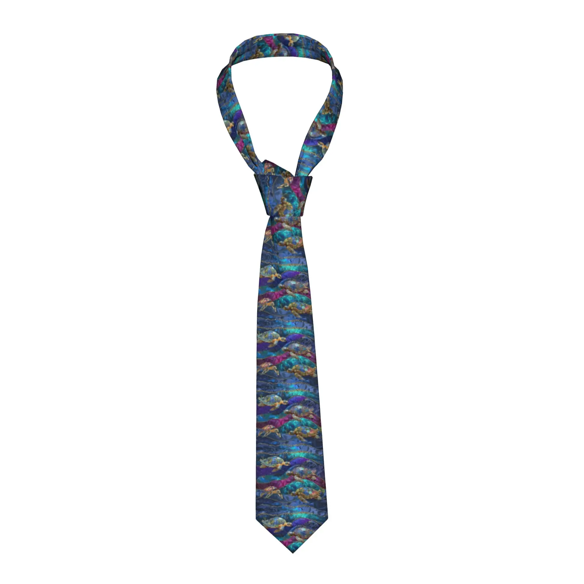 Formal Shimmering Sea Turtles  Neck Tie Men Silk Ocean Marine Life  Necktie for Office Cravat