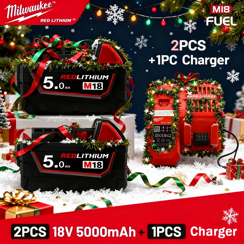 

Original Milwaukee M18 18V Lithium-Ion Rechargeable Battery M18B6, Compatible with 8-11-1860 48-11-1850 48-11-1840 Power Tools