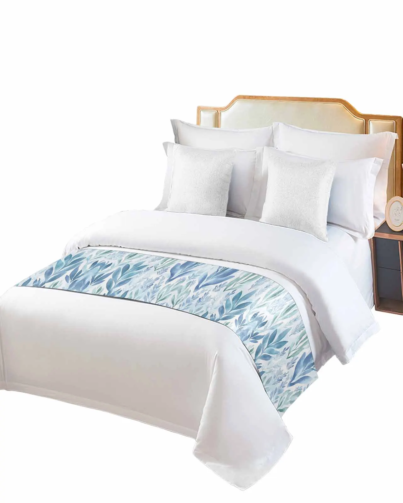 

Vintage Coral Plant Bed Runner Luxury Hotel Bed Tail Scarf Decorative Cloth Home Bed Flag