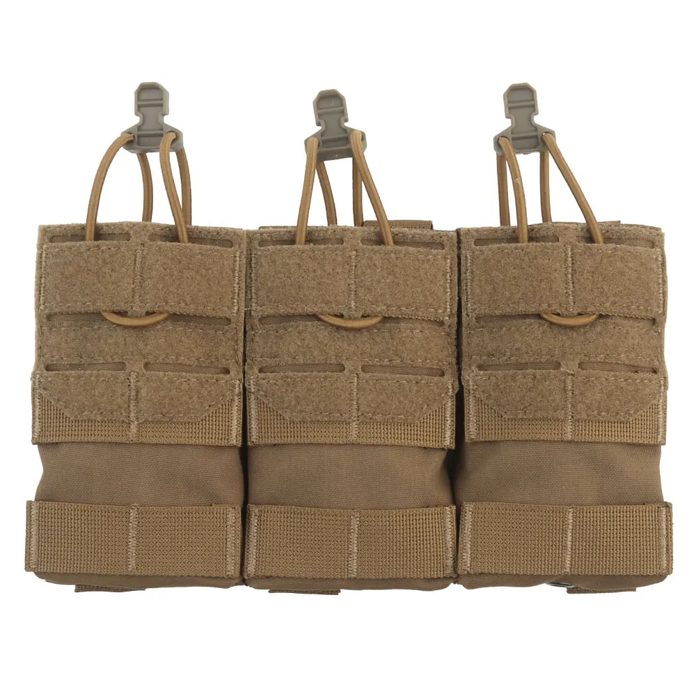 Chaleco portaplacas táctico MOLLE con bolsa triple para cargadores