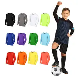 Kids Children Boy Girl Running Long T Shirt Fitness Sport Basketball Football Gym Sportswear Soccer Hiking Undershirt jerseys 6