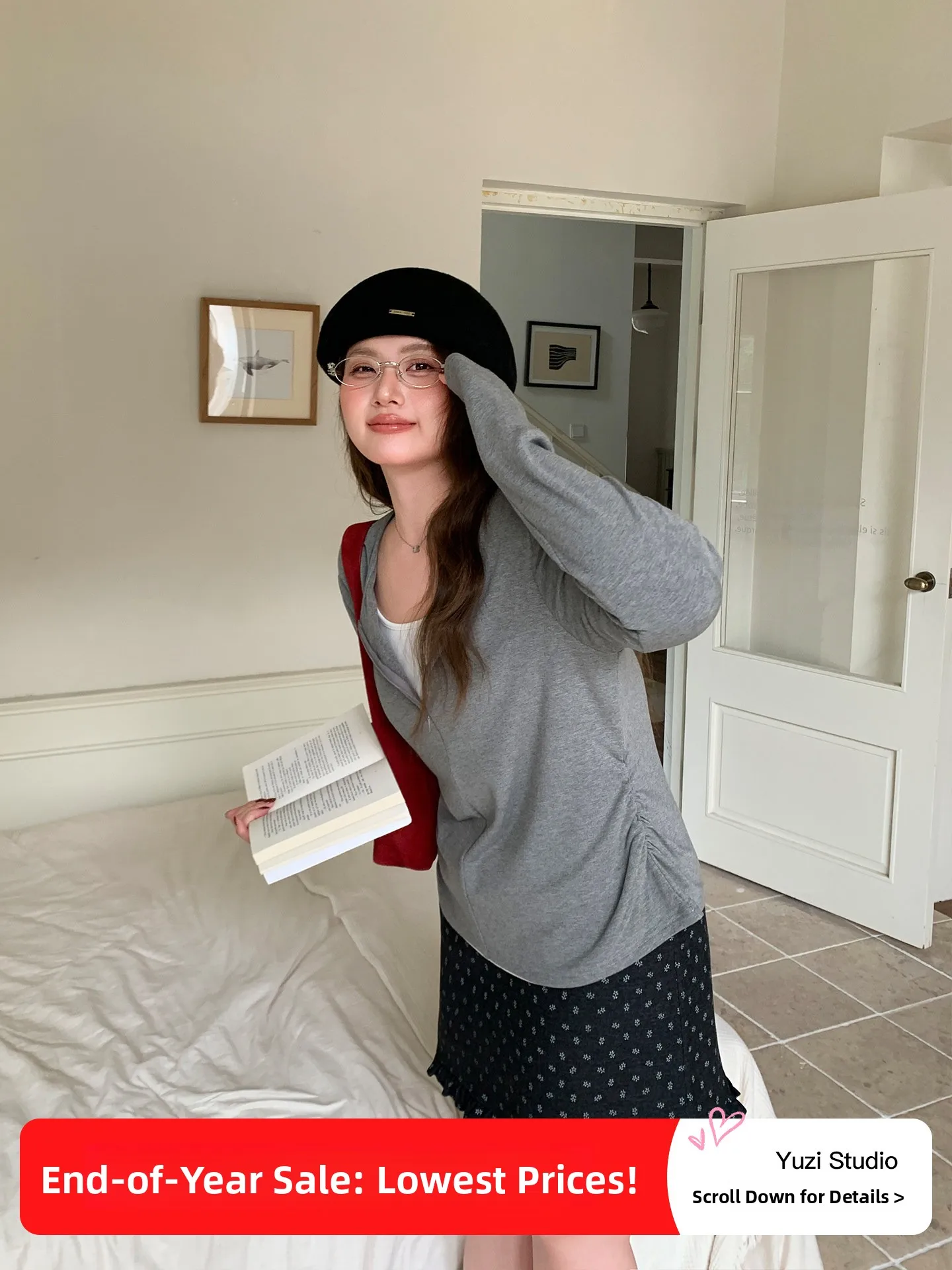 

YUZI Casual Long Sve Base irt ey Caviar Color Поддельное двухсекционное внутреннее белье больших размеров Женский верх с мясом для скрытия и похудения...