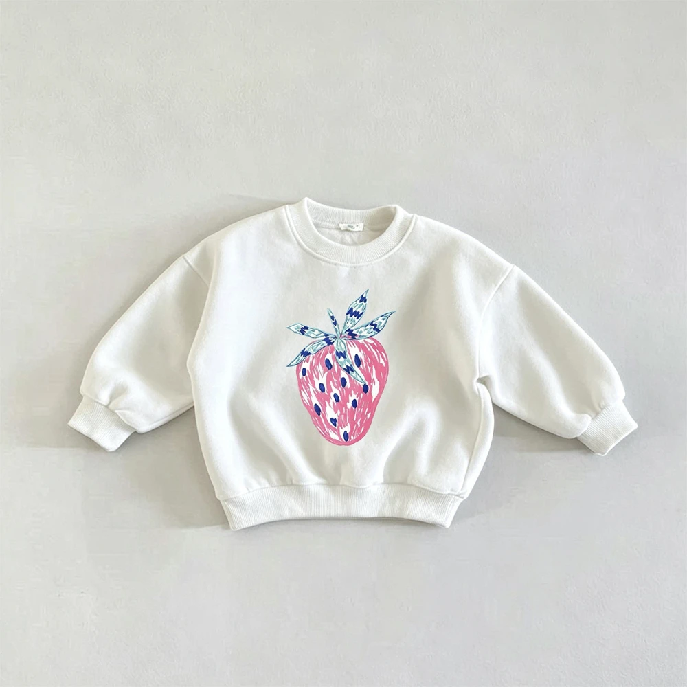 Modische Kleidung für Kleinkinder, Sweatshirts mit Rundhalsausschnitt, bedruckte Oberteile, Oberbekleidung, Herbstkleidung, 1–6 Jahre alte Mädchen, langärmeliger Kapuzenpullover für Kinder – Detail 4