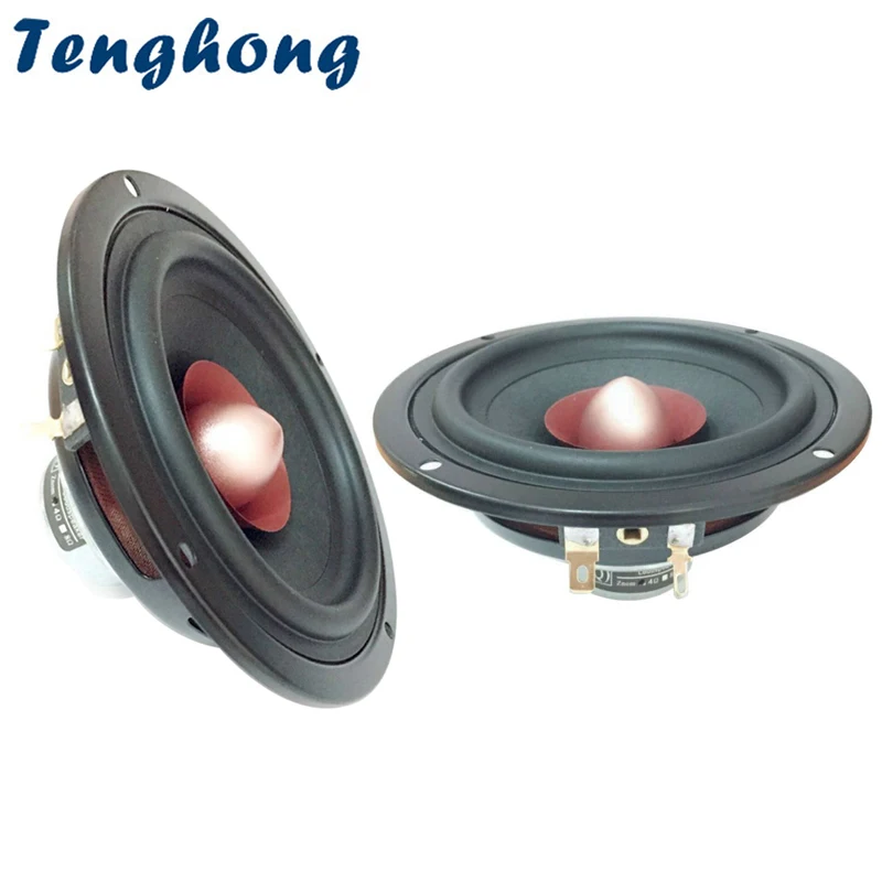 Tenghong 2pcs 4 Inch Portable Audio Speakers 4 8 Ohm 25W Full Range Treble Midrange Bass Loudspeakers Home Theater Fever Musical