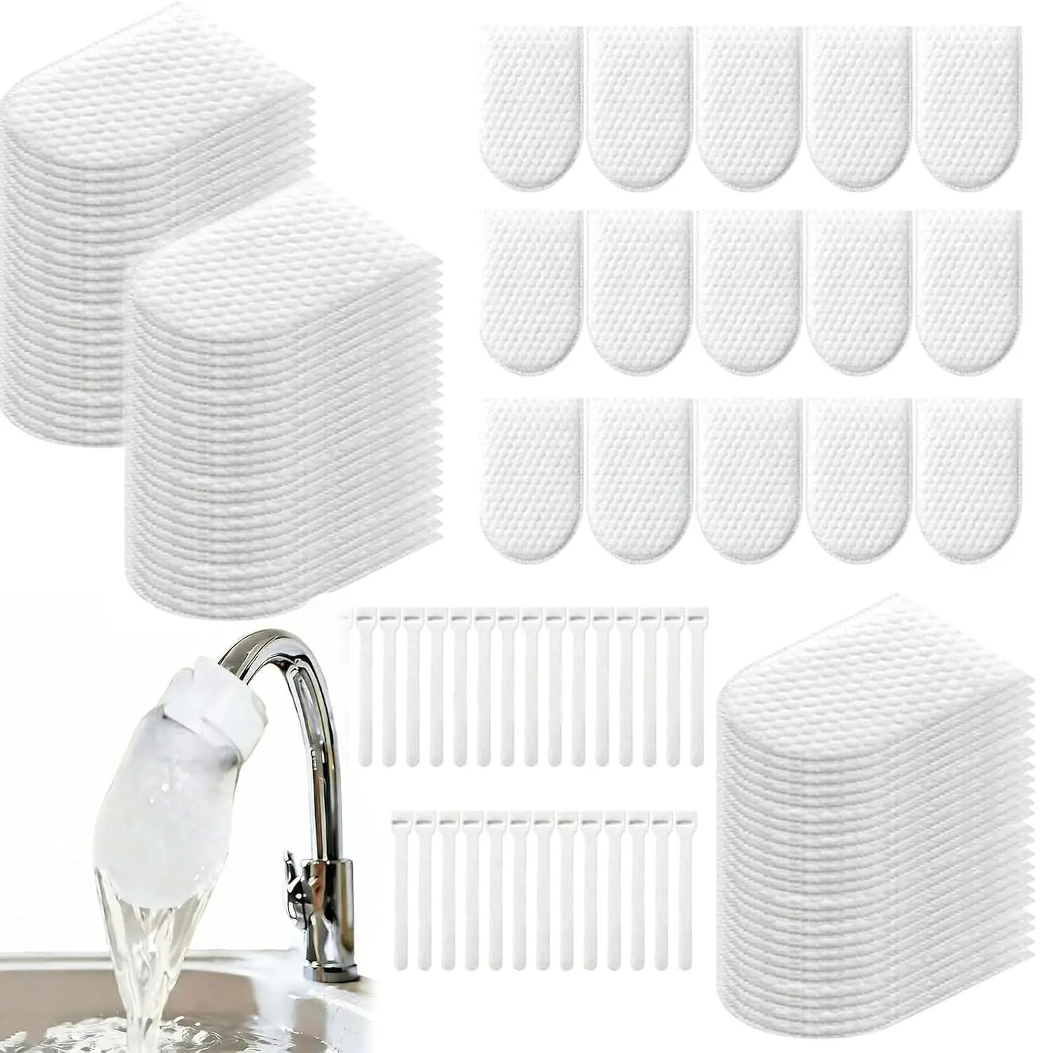 1-10Bags Premium Thick Faucet Filter Cotton Anti Splash Removes Iron Rust Sediment for Bathroom Sink Water Soft Comfortable