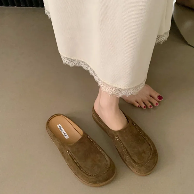 Slippers Beach Outside Footwear 2024 Slides Women Mules Shoes Fashion Brown Female Outside Ladies Slippers Sandals Shoes New