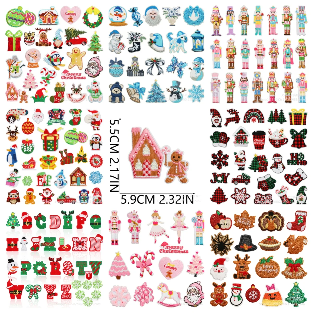 

New Fashion Creative Christmas Series Cartoon Embroidery Cloth Stickers Clothes Iron/Sew On Appliques DIY Holiday Decor