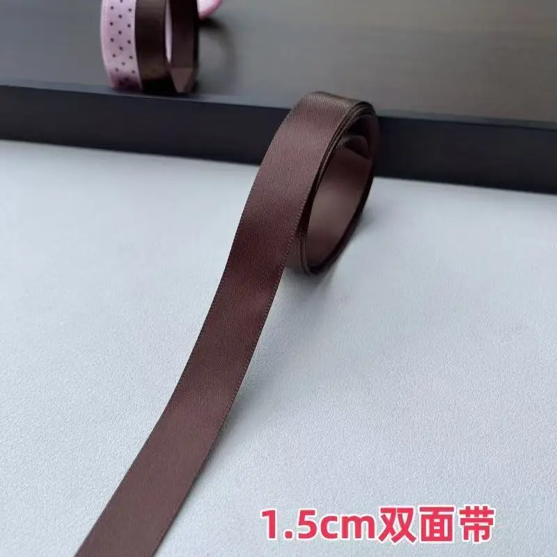 12-teiliges Set aus rosa-braunen gestreiften Bändern, Kombination aus Spitze, handgemachte Schleifen, Haaraccessoires, Geschenkverpackung, DIY-Material, Geschenk – Detail 12
