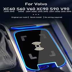 15W Car Wireless Charging Board For Volvo XC60 S60 V60 XC90 S90 V90 2015-2020 Cigarette Lighter Mobile Phone Fast Charger 12V