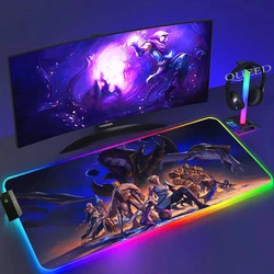 LED Gaming Mousepad World Of Warcraft Large Cool Desk Mat PC Gamer XXL Backlit Mousepads RGB Mouse Pad Luminous Mouses Mice Mats