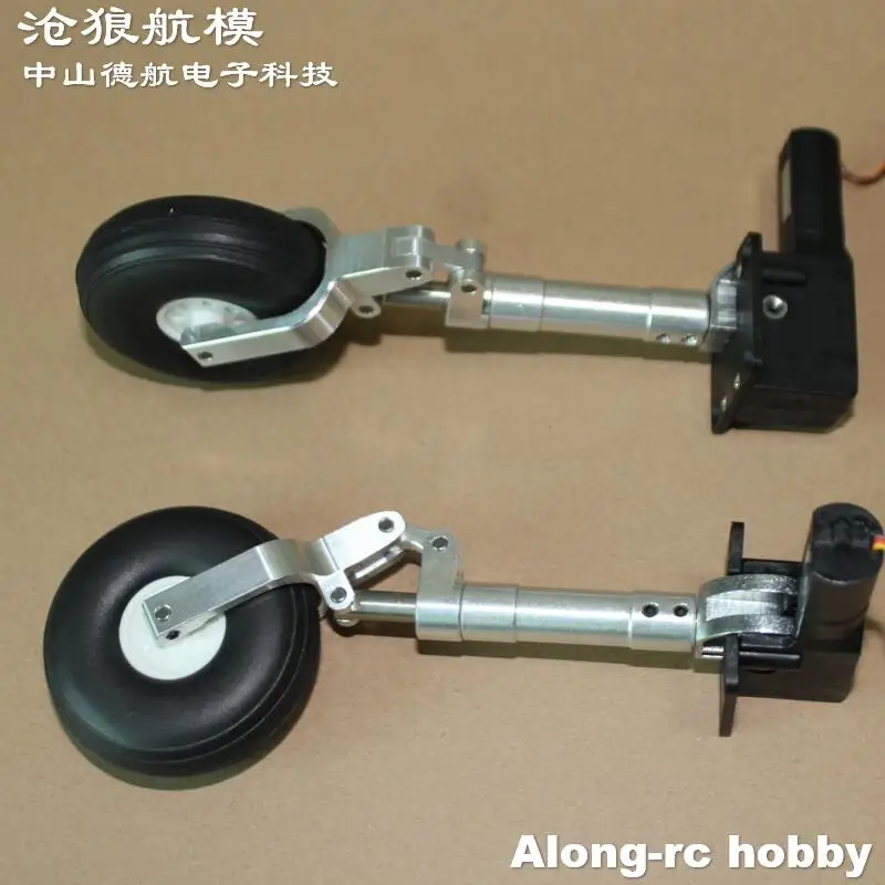 RC Airplane Part 135-215mm One-wheel Main Retractable Damping Kneeling Landing Gear Worm Shock for 3-5kg Aircraft Plane Models