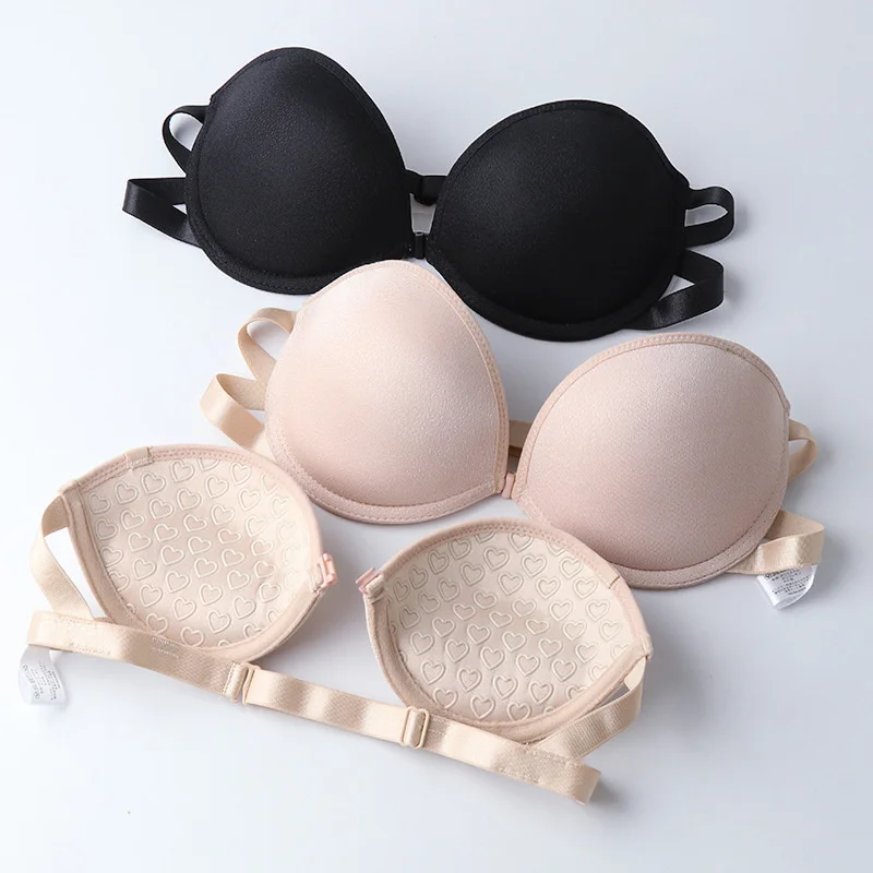 Sexy Strapless Push-Up Underwear Beautiful Back Closed Breasts Comfortable Breathable Women's Invisible Gathering Anti Slip Bra