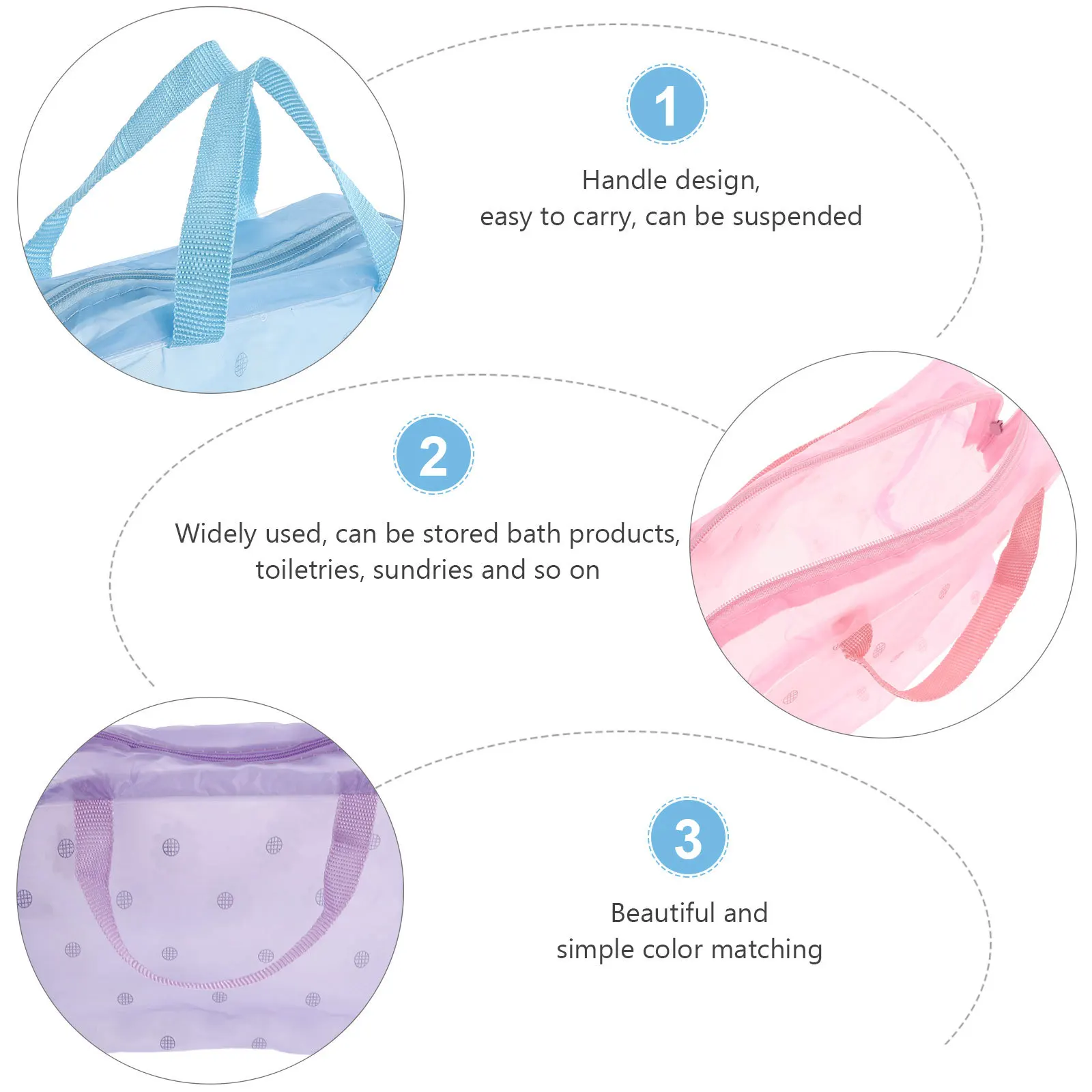 

5pcs Floral Pattern Pvc Storage Makeup Cosmetics Bag Pouch For Travel Toiletries Makeup Organizer Bag