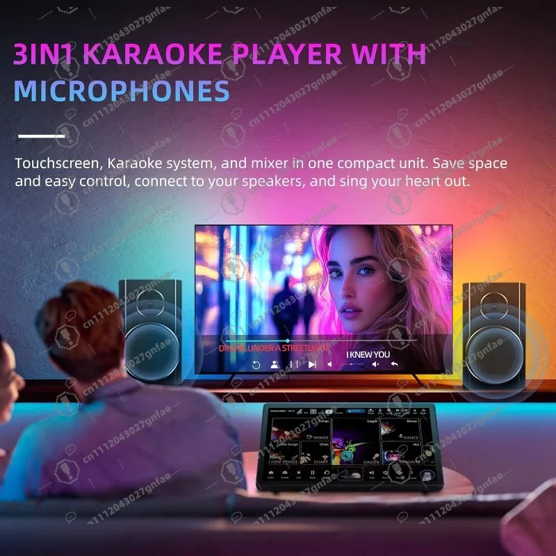 1TB 4-in-1karaoke machine, with 15.6-inchtouch screen,UHF wireless microphone,WiFi Bluetooth, support external speakers, ODM OEM
