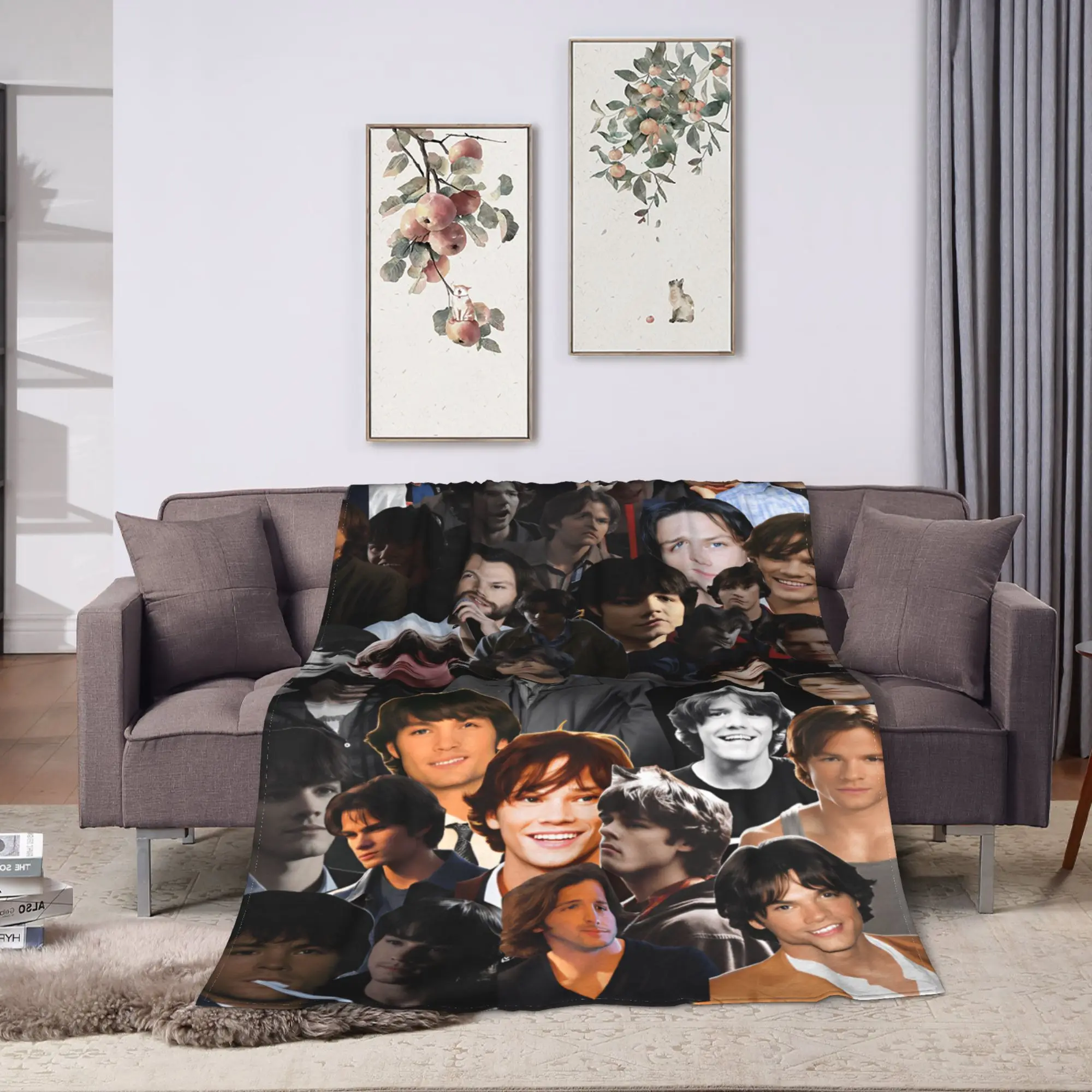 Sam Winchester Supernatural Blankets Kids Adults  Flannel Throw Blanket For Home Decor Warm Soft Custom Quality Bedspread Gift