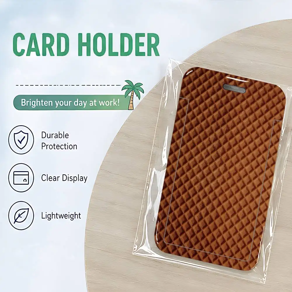 Fun Cookie Pattern ID Card Holder Cute PVC Badge Holder Cartoon Card Cover Student ID Bus Card Case With Clear Window