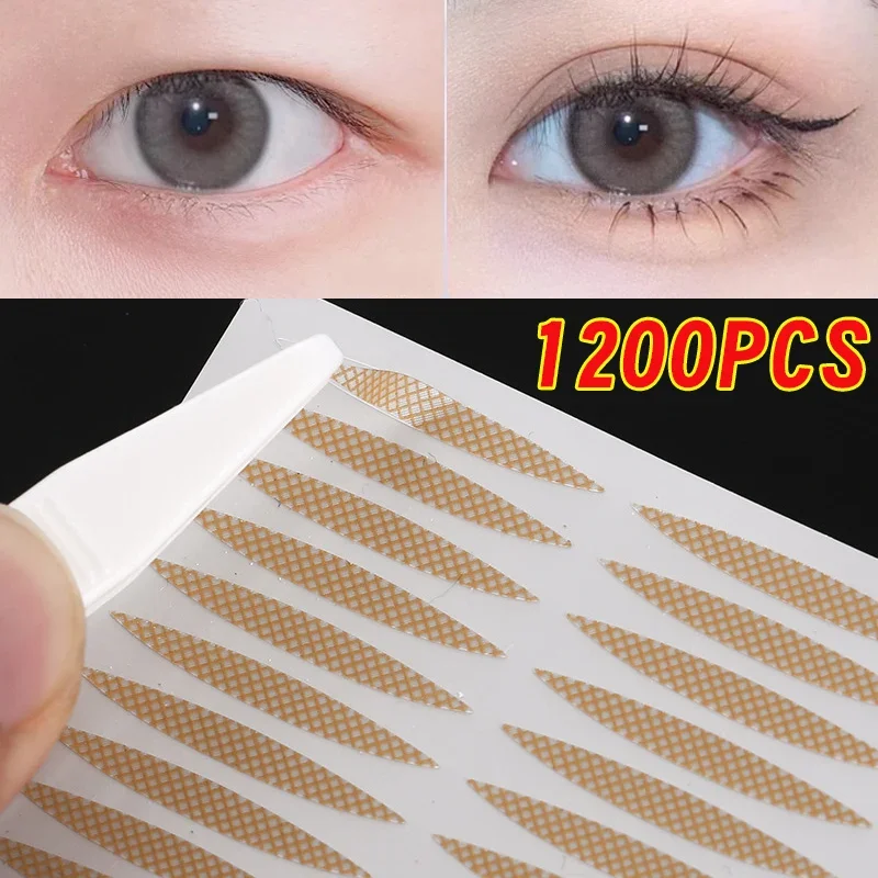 1200PCS Self Adhesive Double Eyelid Stickers Waterproof Invisible Fiber Mesh Lace Eyelid Lift Band lasting Eyelid Tape Makeup