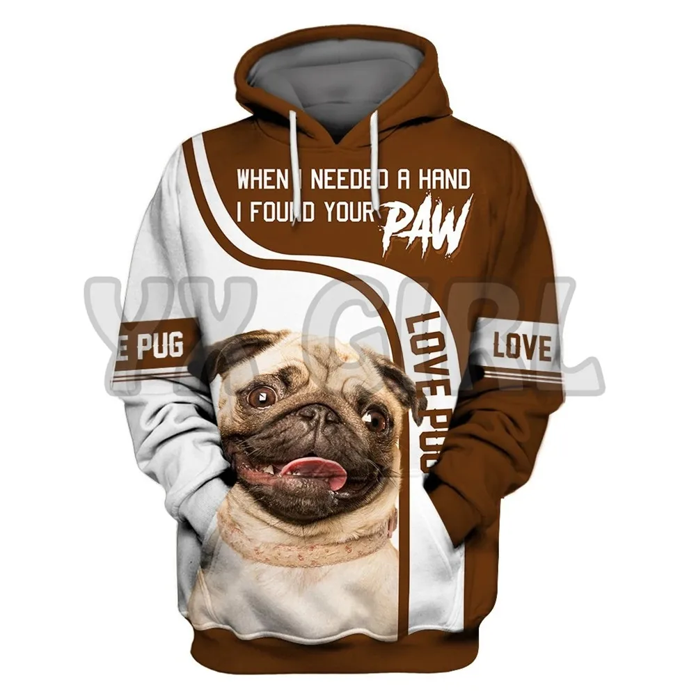 Life Is Better With A Pug 3D Printed Hoodies Women\'s For Men Pullovers Street Tracksuit Love Dog Gift