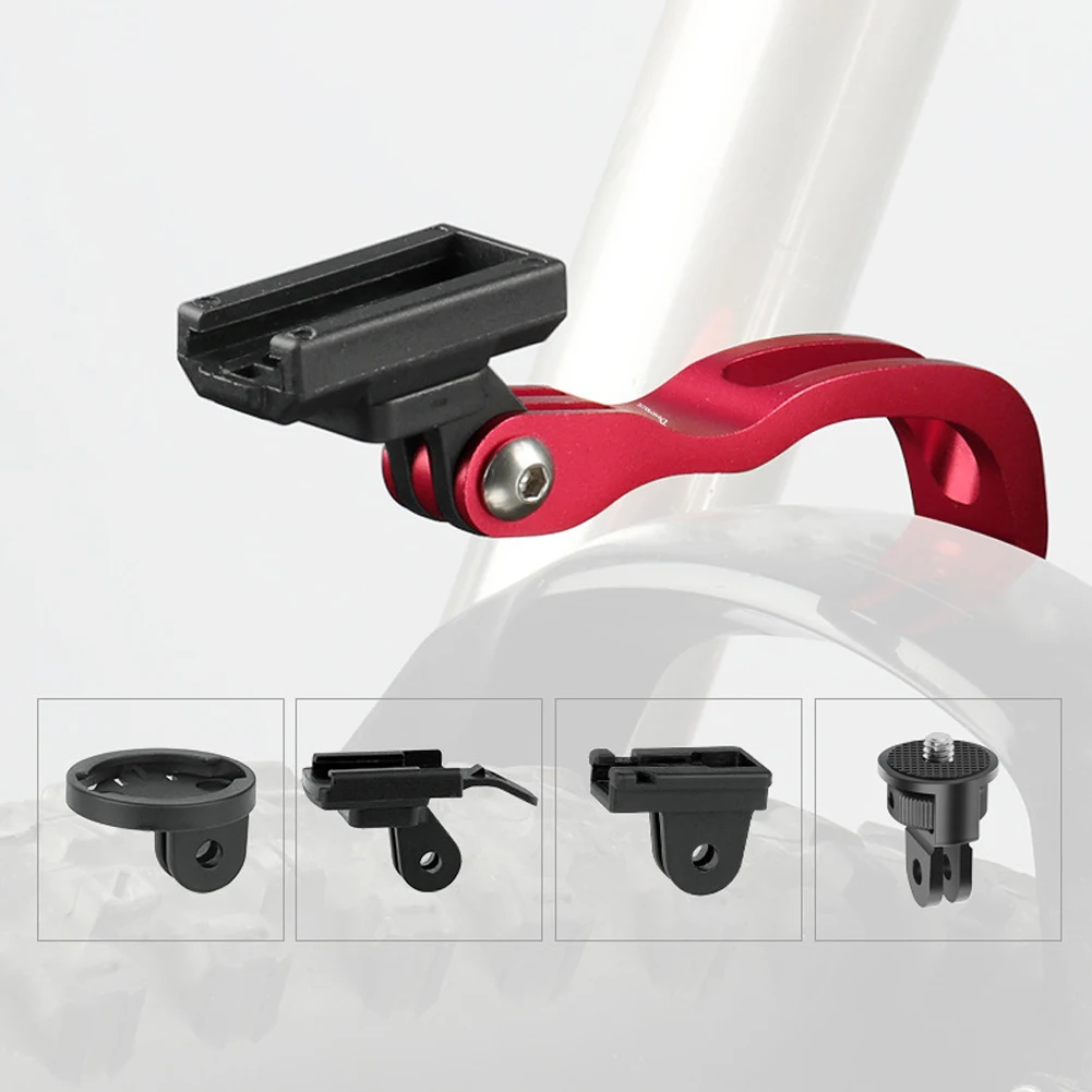 Bike Front Light Holder Aluminum Alloy Fork Install Mount Camera Bracket Compatible For Camera