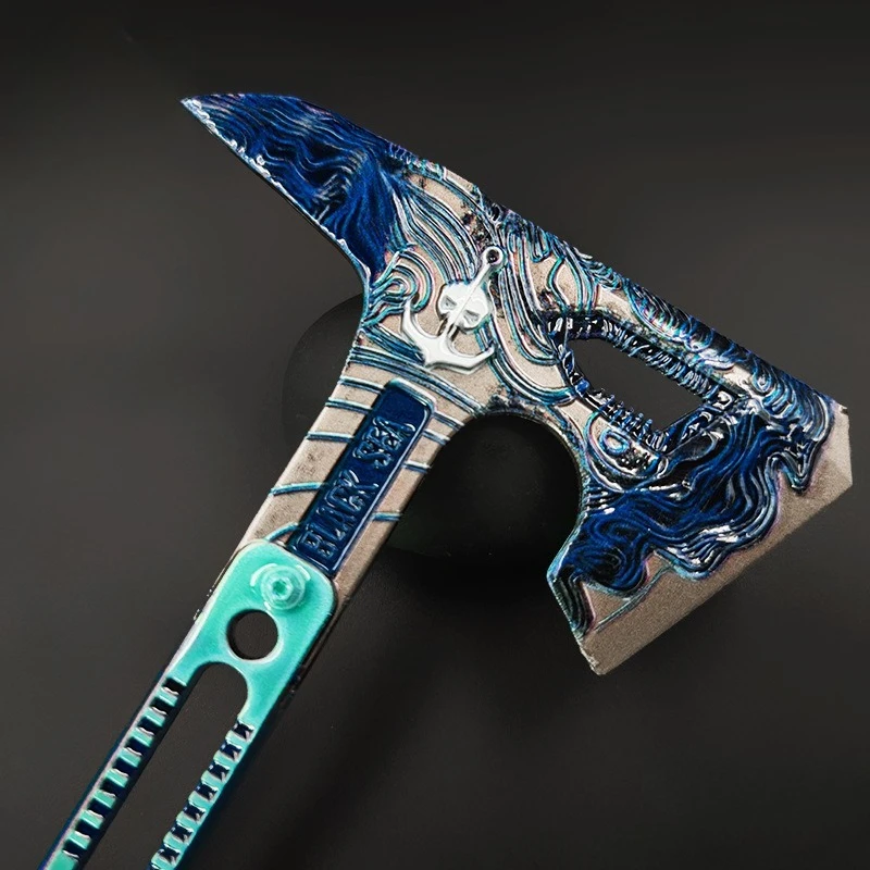 22 センチメートル/8.66 インチデルタフォース新合金おもちゃと金属モデルの黒海戦術斧近接武器ゲーム周辺機器マーシーシャドウエッジ