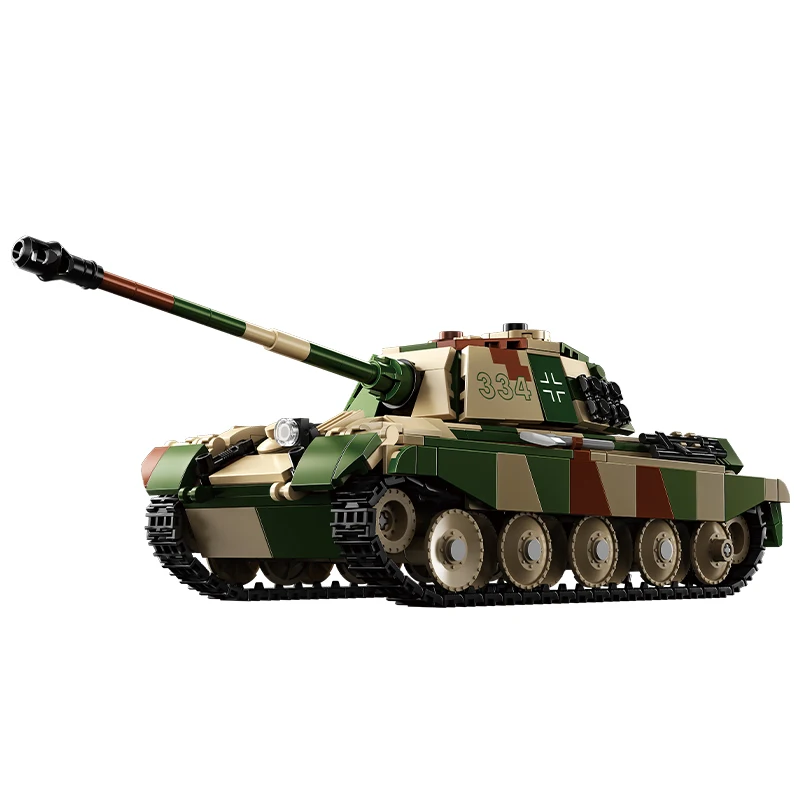 第二次世界大戦タイガーキング重戦車タイガー II モデル組立ブロック自走砲戦闘車両軍事少年おもちゃ 2025