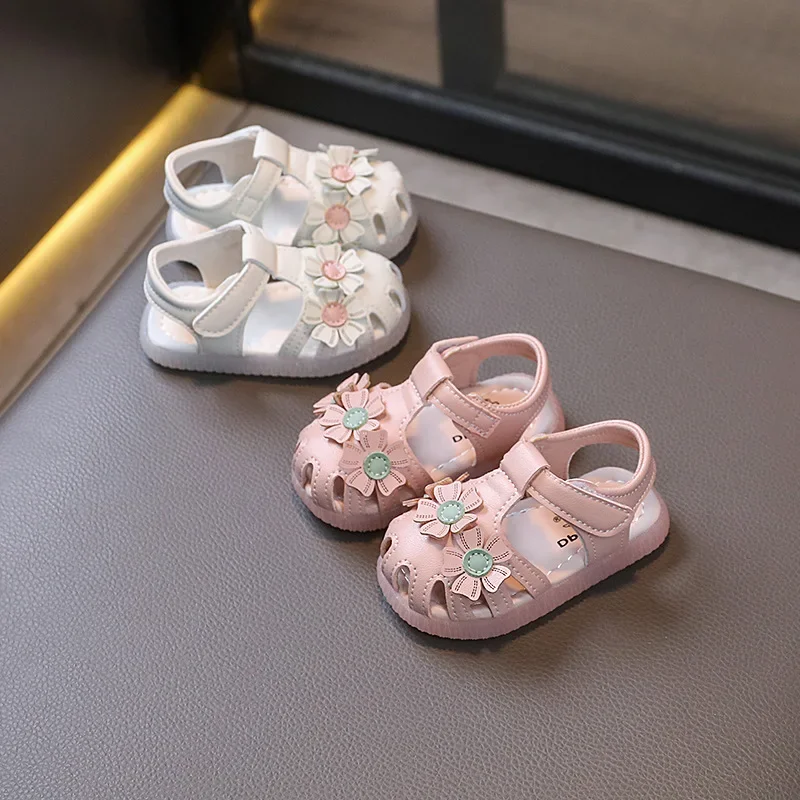 Summer New Flower Girls Sandals Infant Children Soft Sole Toddler Shoes Female Baby Princess Shoes