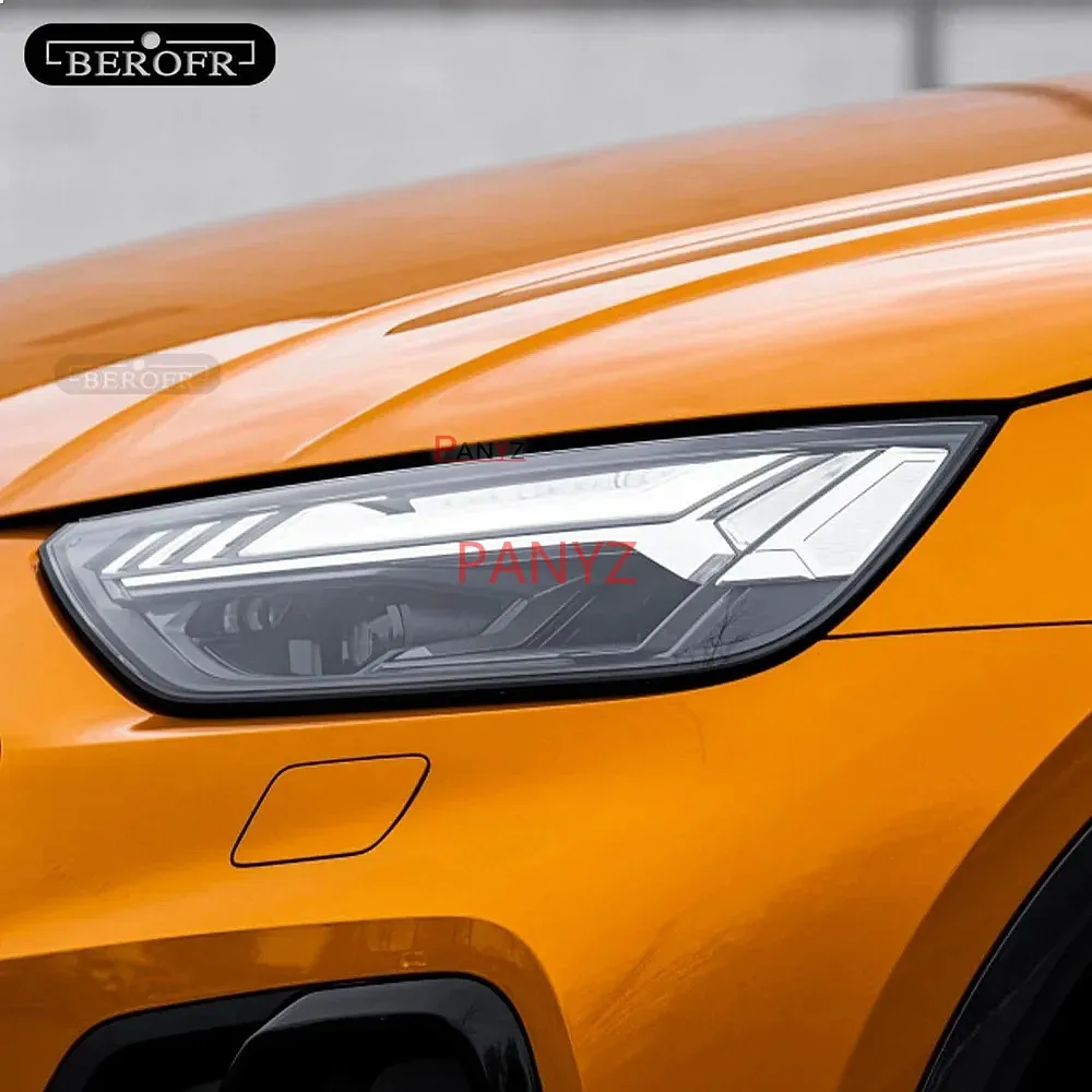 For Audi Q5 SQ5 Quattro Facelift 2021 2022 Car Headlight Tint Smoked Black Protective Lamp Film Wrap Transparent TPU Sticker