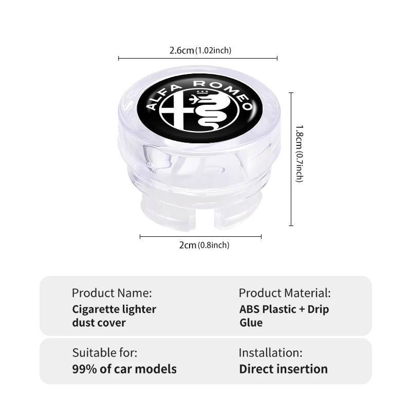 2026 pegatina caliente cubierta de enchufe de coche tapa de encendedor de cigarrillos funda protectora a prueba de polvo para Alfa Romeo Giulietta GT 159 147 156 Mito Bre