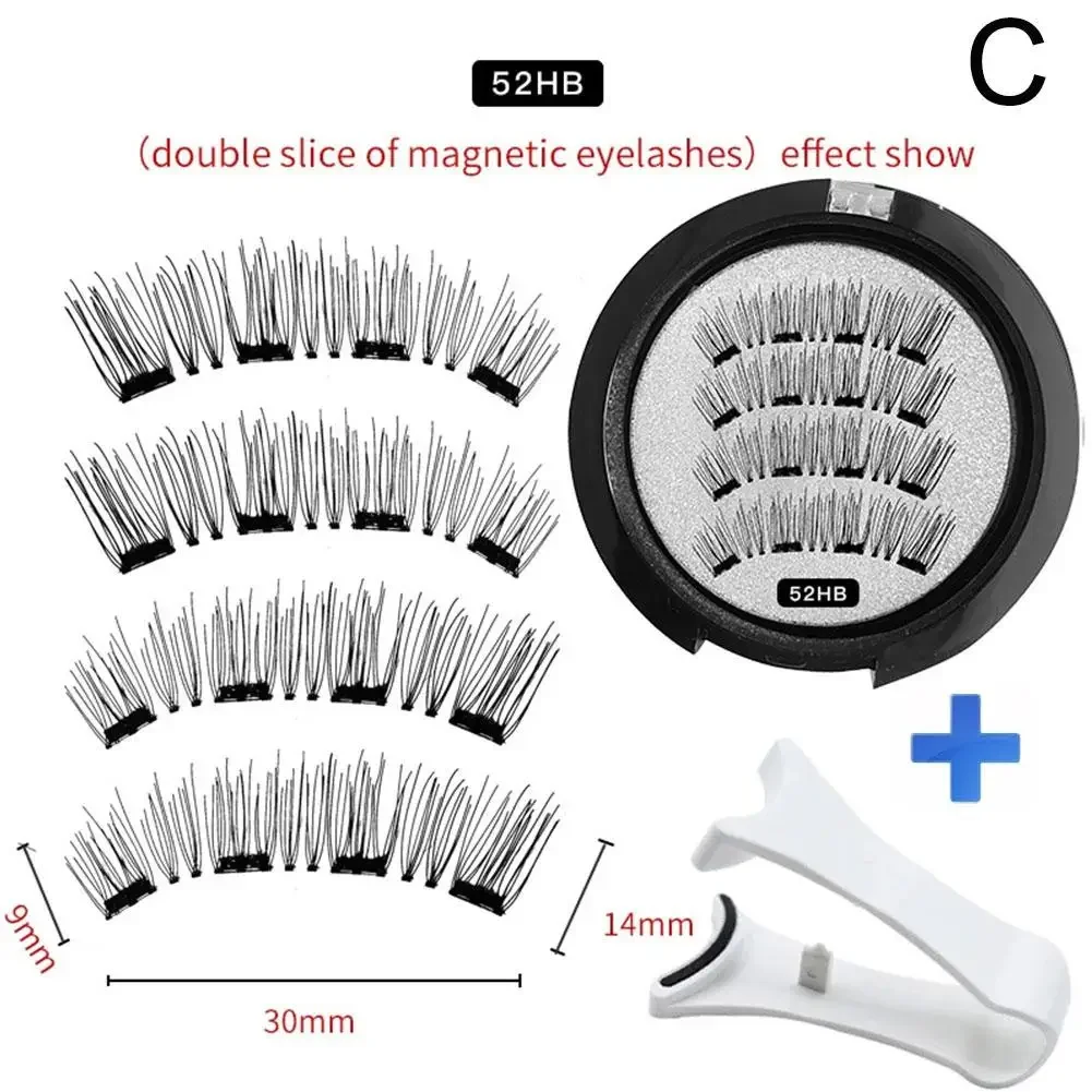 4 Magnetic False Eyelashes Natural Soft False Eyelashes Reusable Magnet Lashes Applicate Set Daily Beauty Eye Extension Makeup