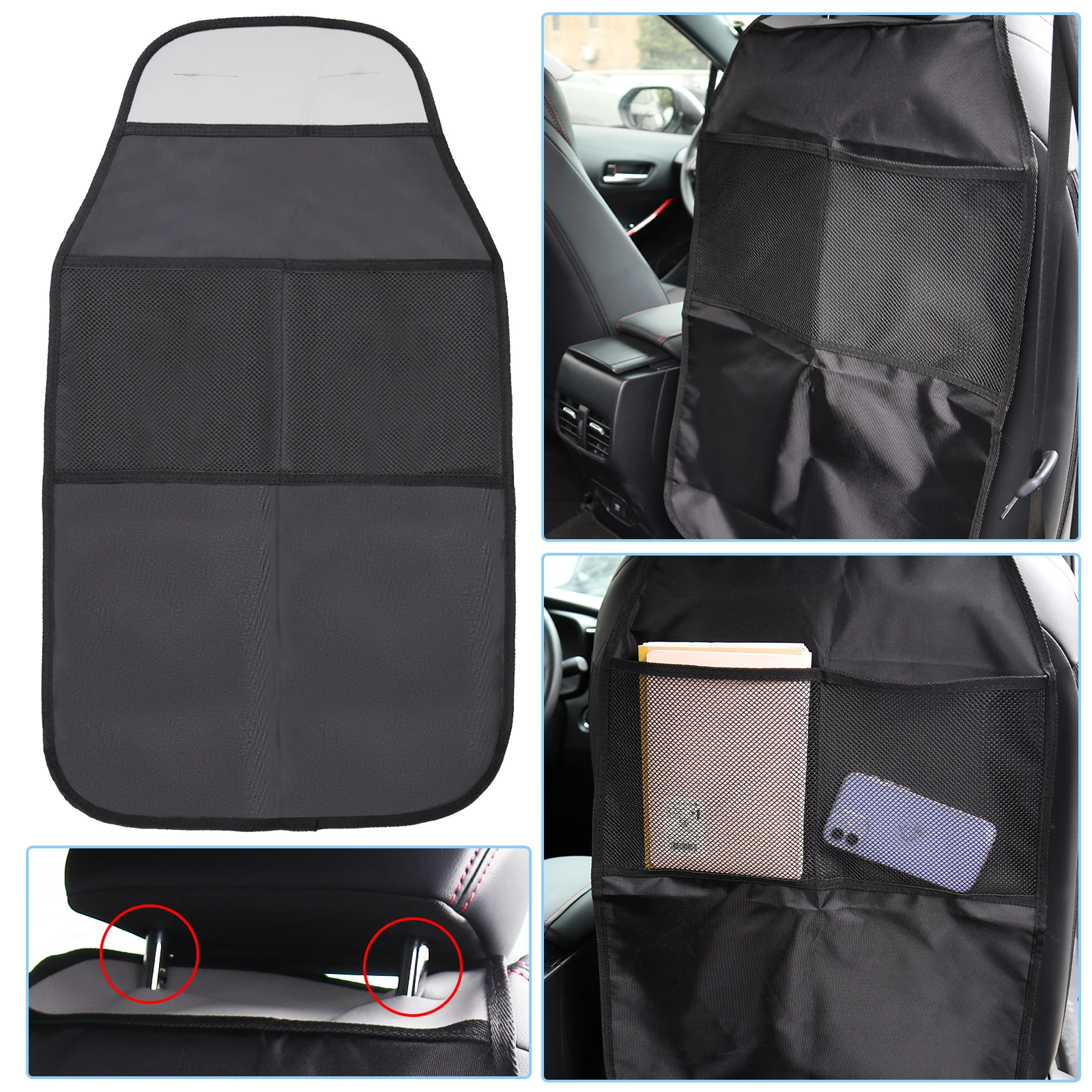 1/2Pc Baby Kids Car Safety Seat Protector Mat Kick Mats Cushion Seat Back Protective Cover Non Slip Storage Bag Pocket Organizer