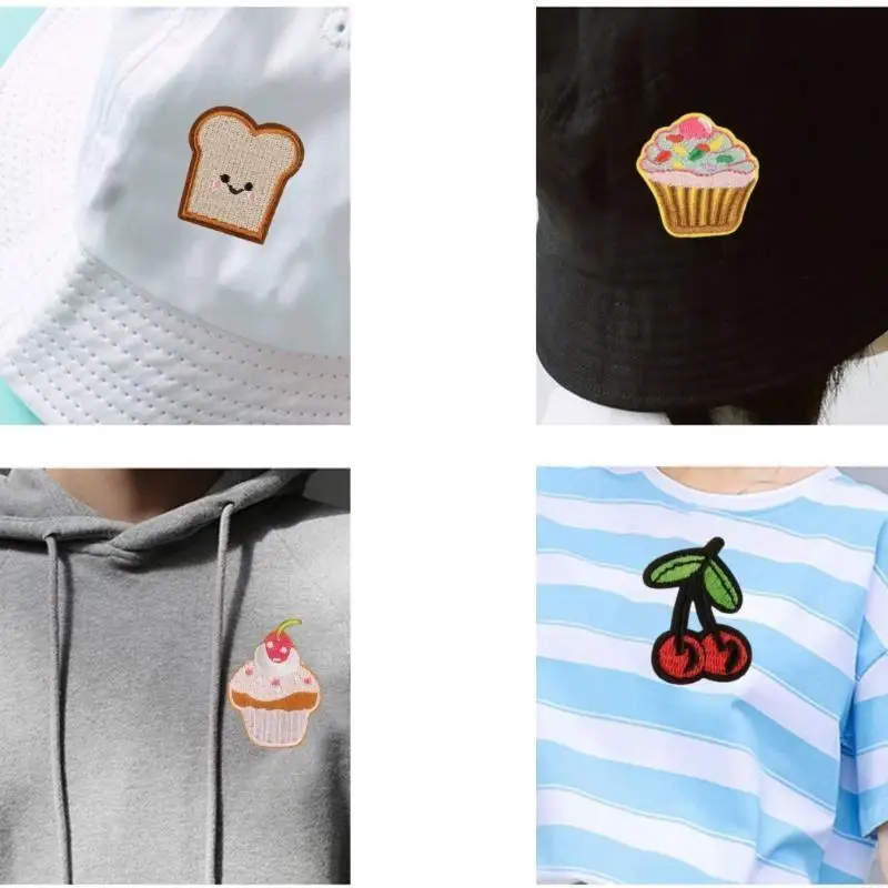 9pcs deser owoce plastry haftowe aplikacje tkaniny do dekoracji odzieży