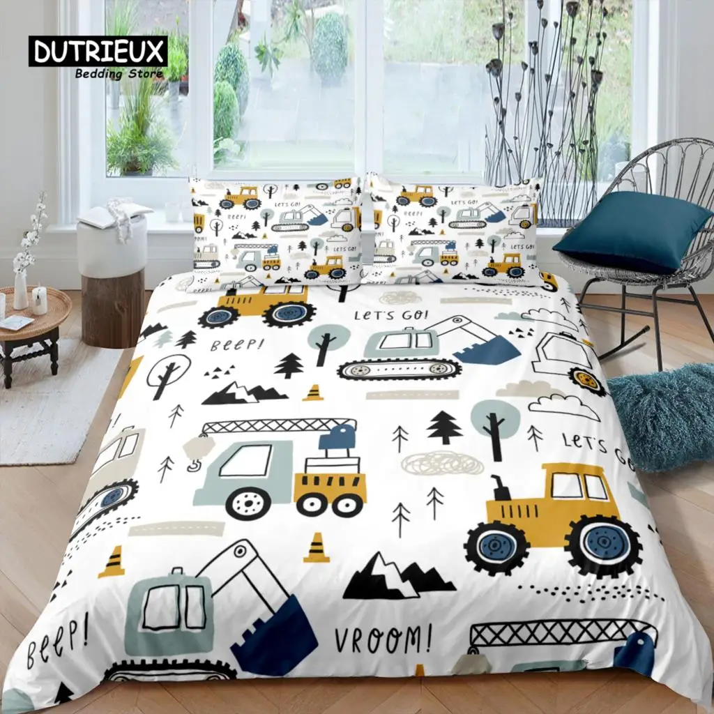 

Home Living Luxury 3D Engineering Vehicle Bedding Set Duvet Cover Pillowcase Kids Bedding Set Queen and King EU/US/AU/UK Size