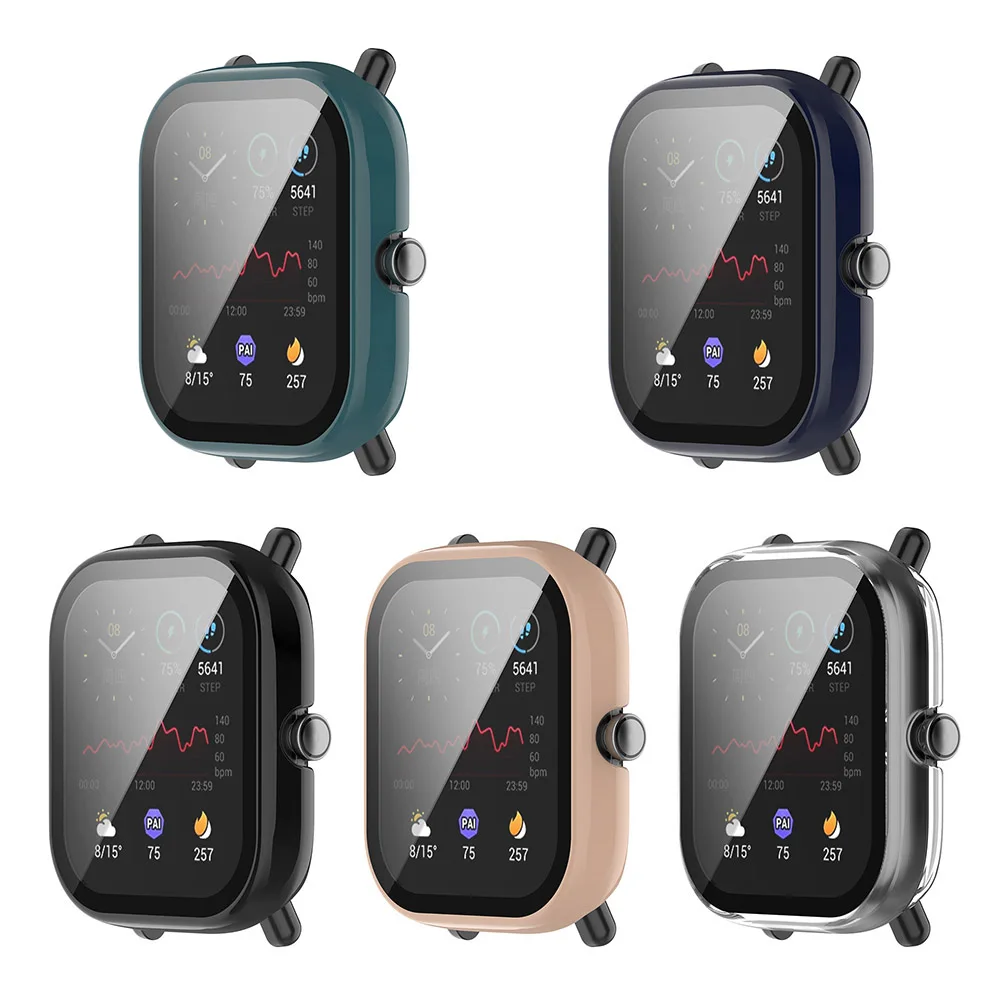 Smartwatch Glass + Cover for Huami  GTS 2 Mini PC Tempered Glass Film Screen Protector Anti-scratch Case