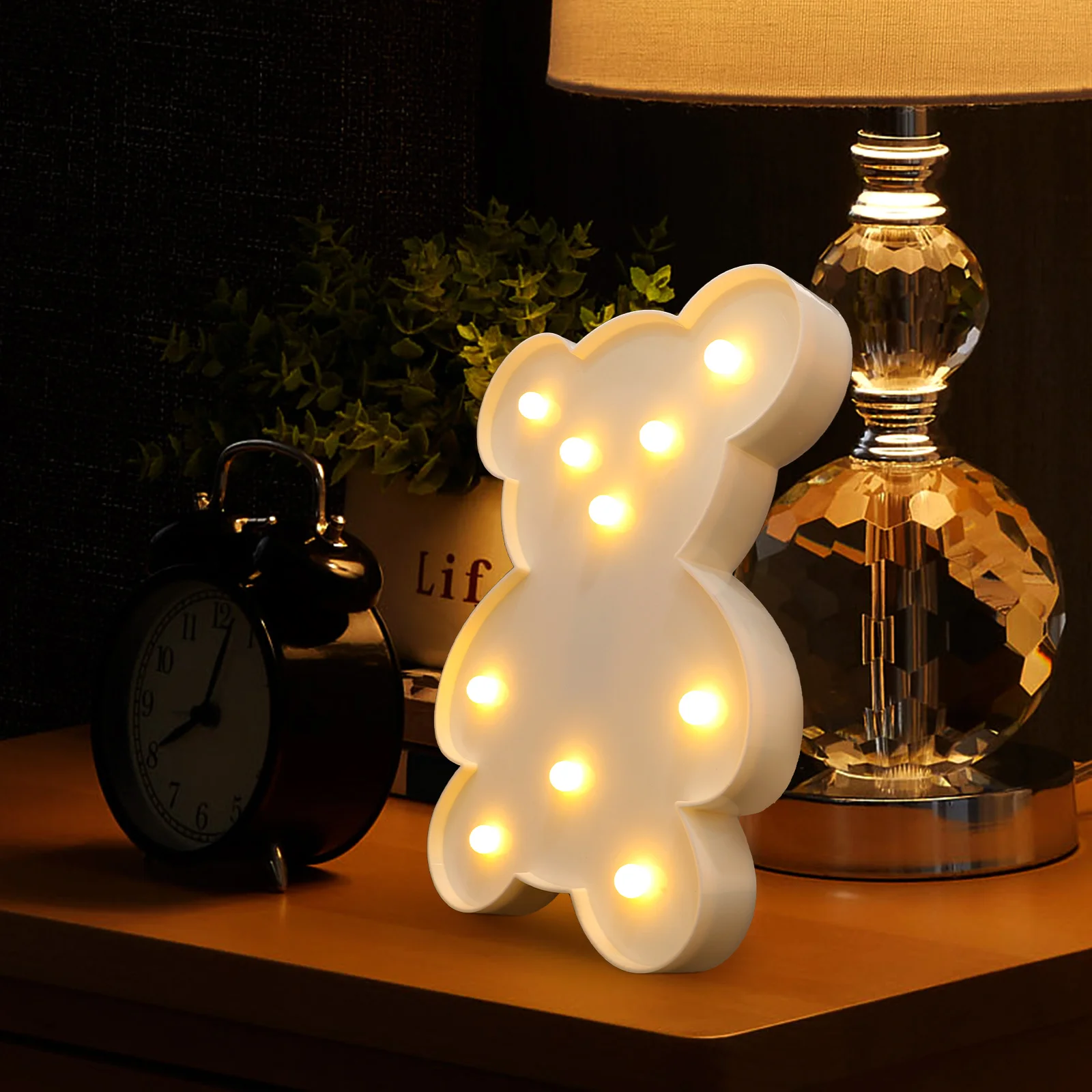 

Bear Shaped PVC LED Night Light Lamp for Kids Bedroom Decorative Cute Animal Lights Gentle Glow Small Night Lamp