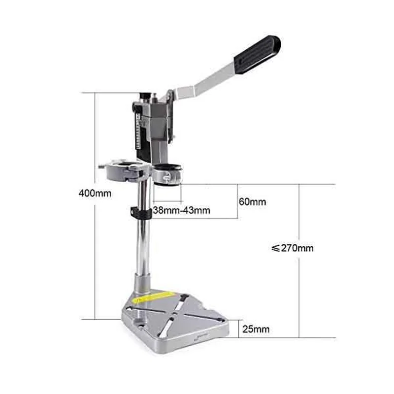 T Aluminum Bench Drill Stand/Press Electric Drill Carrier Bracket Drilling Holder Fixed Frame Workbench Clamp for Woodworking