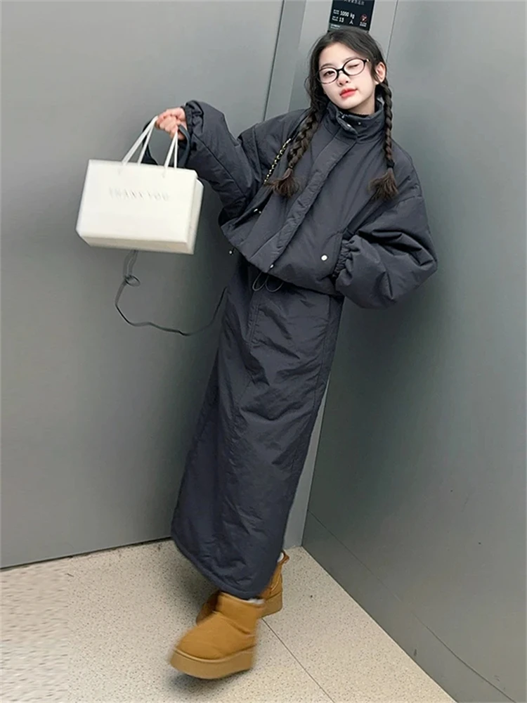 

Winter Faion Set Women's Unique Cotton Jaet And f Skirt Korean Sle Long Sve Zipper Closure Adult Size Clothing