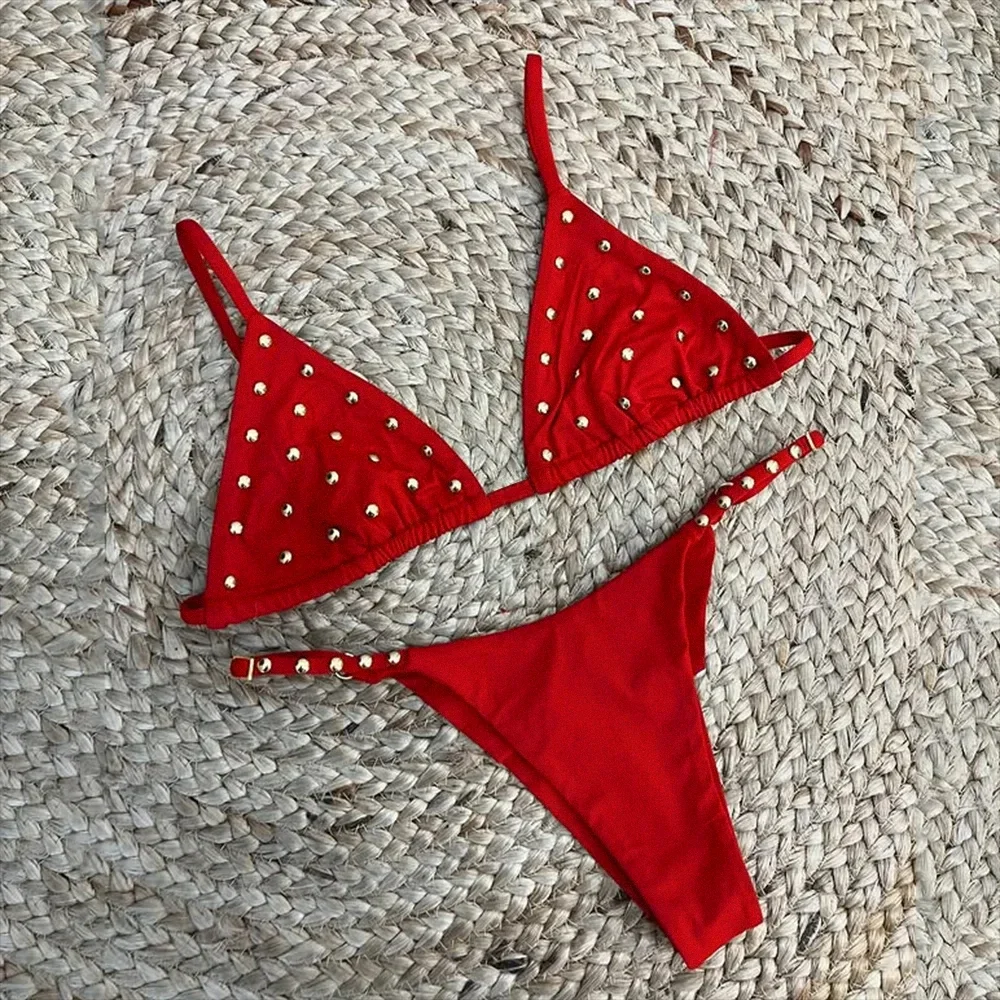 

2024 Sexy Bikini Set High Waist Golden Printed Women Swimwear Push Up Bikinis Swimsuit Female Biquini Bathing Suit